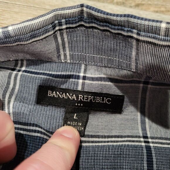 Banana Republic 100% Cotton Regular Fit Button Up Dress Shirt Men's Size Large - Picture 4 of 7